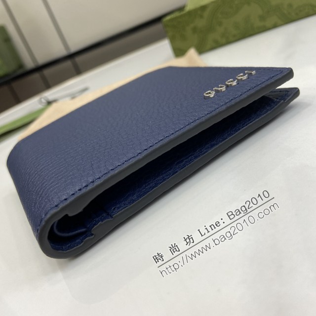 Gucci專櫃古馳最新款Gucci標識雙折錢包男士短夾錢包 jh2489型號：771153